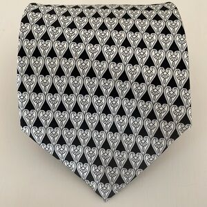 Luca Franzini 100% Silk Tie black and silver 57”